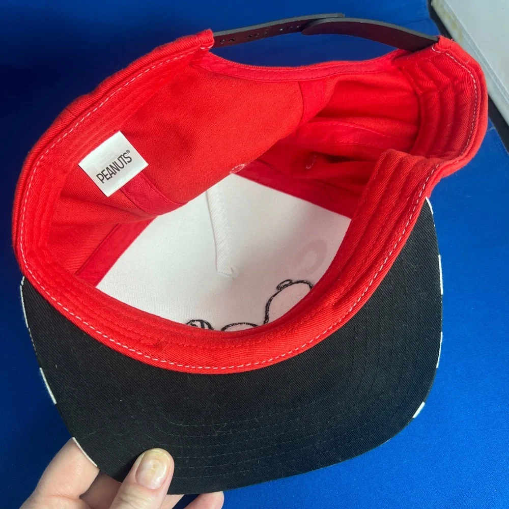 Snoopy Chill Peanuts checkered brim snap back hat - Picture 4 of 4